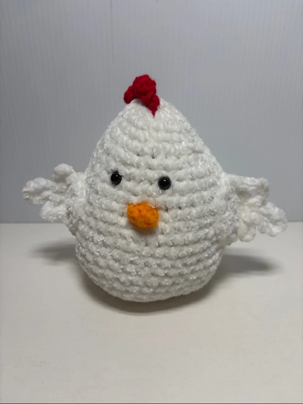 Handmade Plush Chicken Crochet Amigurami White  LP12